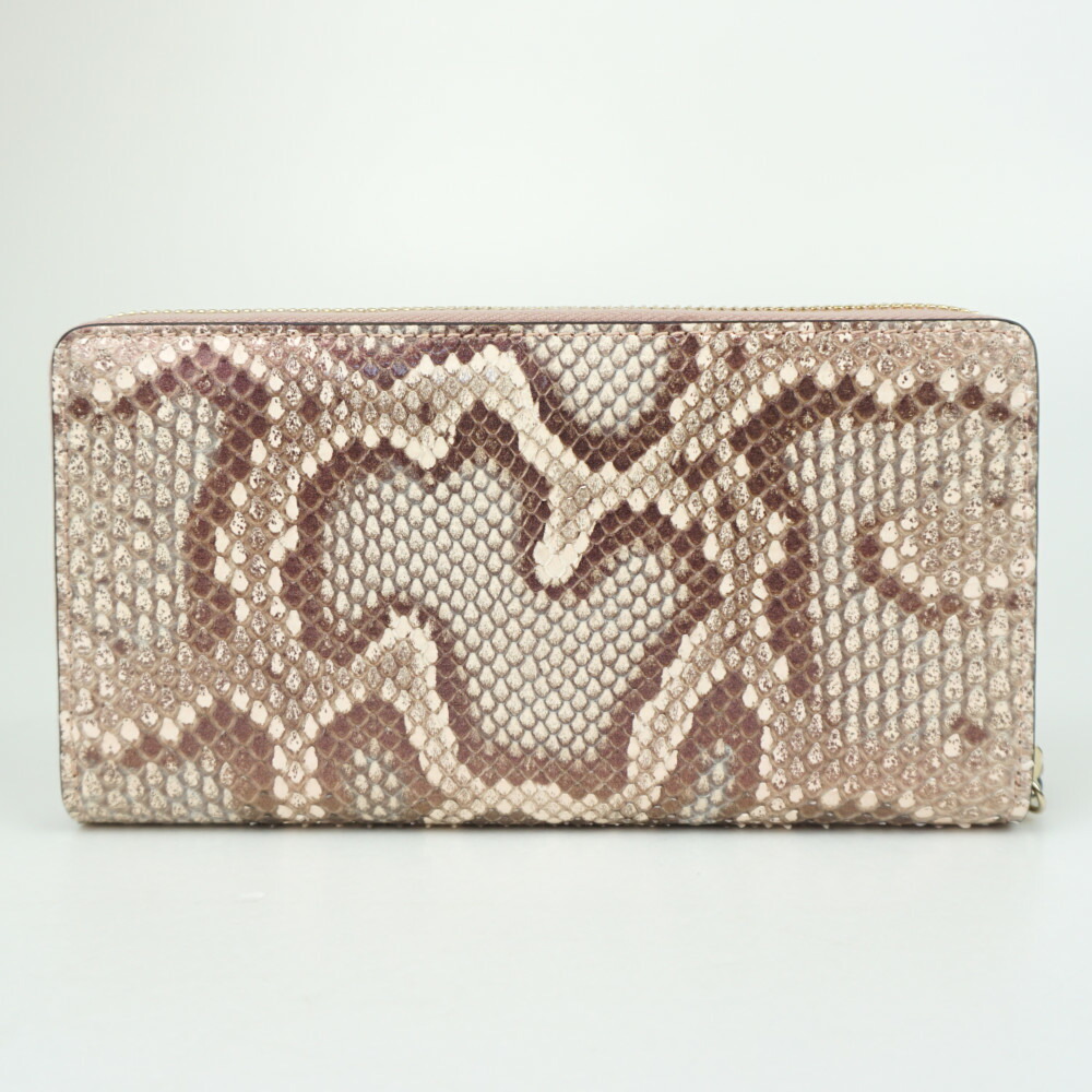 Gucci Python Gg Leather Bamboo Zip Pink Wallet - image 2